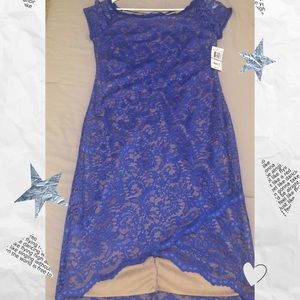 NEW🔥 B. Darlin Royal Blue/Nude Lace Dress